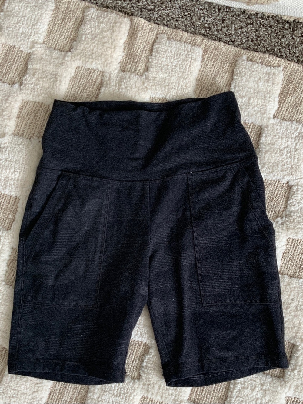 aerie Black High-Waist Bike Shorts with Front Pockets